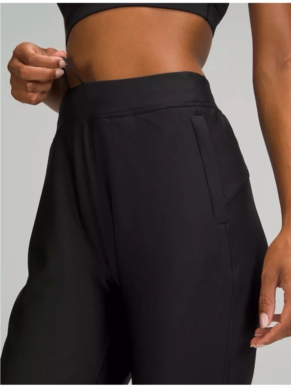 Lululemon Adapted State High Rise Fleece Lined Black Jogger Pants 10 Full Length